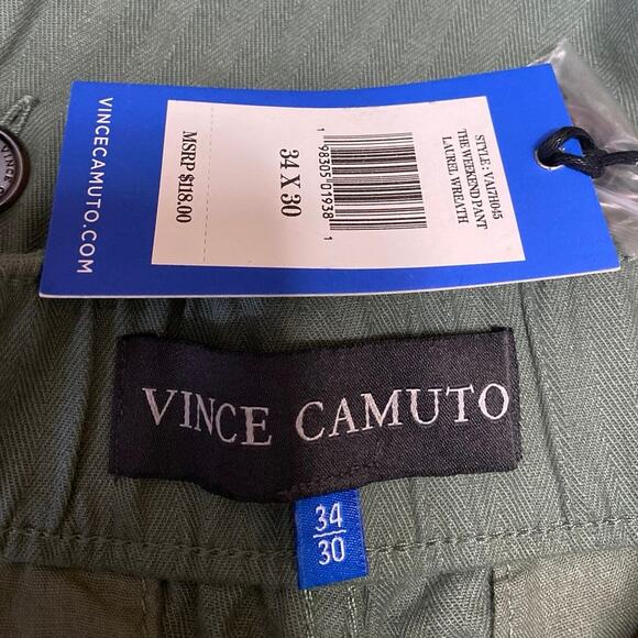 NEW Vince Camuto The Weekend Men's Green Straight Leg Trousers Pants Size 34 - Picture 4 of 5